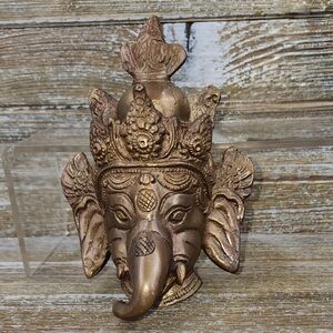 Gold Bronze Copper ganesh‎ Wall Hanging decor